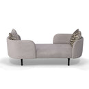 Divani Casa Jamie - Glam Light Grey Fabric Two Seater Chaise