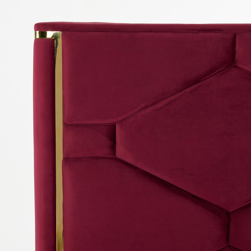 Modrest Janet - Modern Red Velvet + Gold Bed