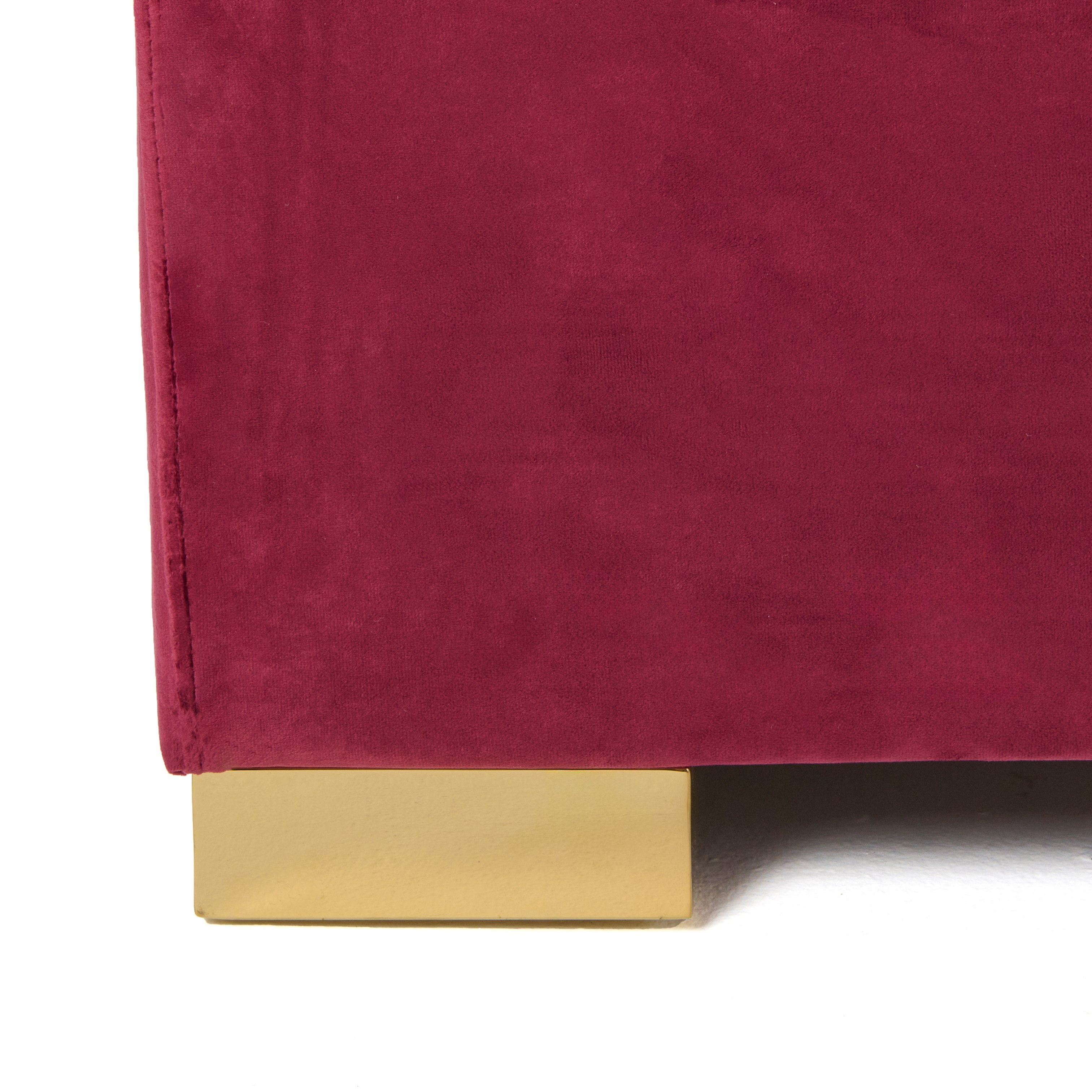 Queen Modrest Janet - Modern Red Velvet + Gold Bed