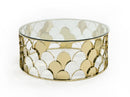 Modrest Javier Modern Glass & Gold Round Coffee Table