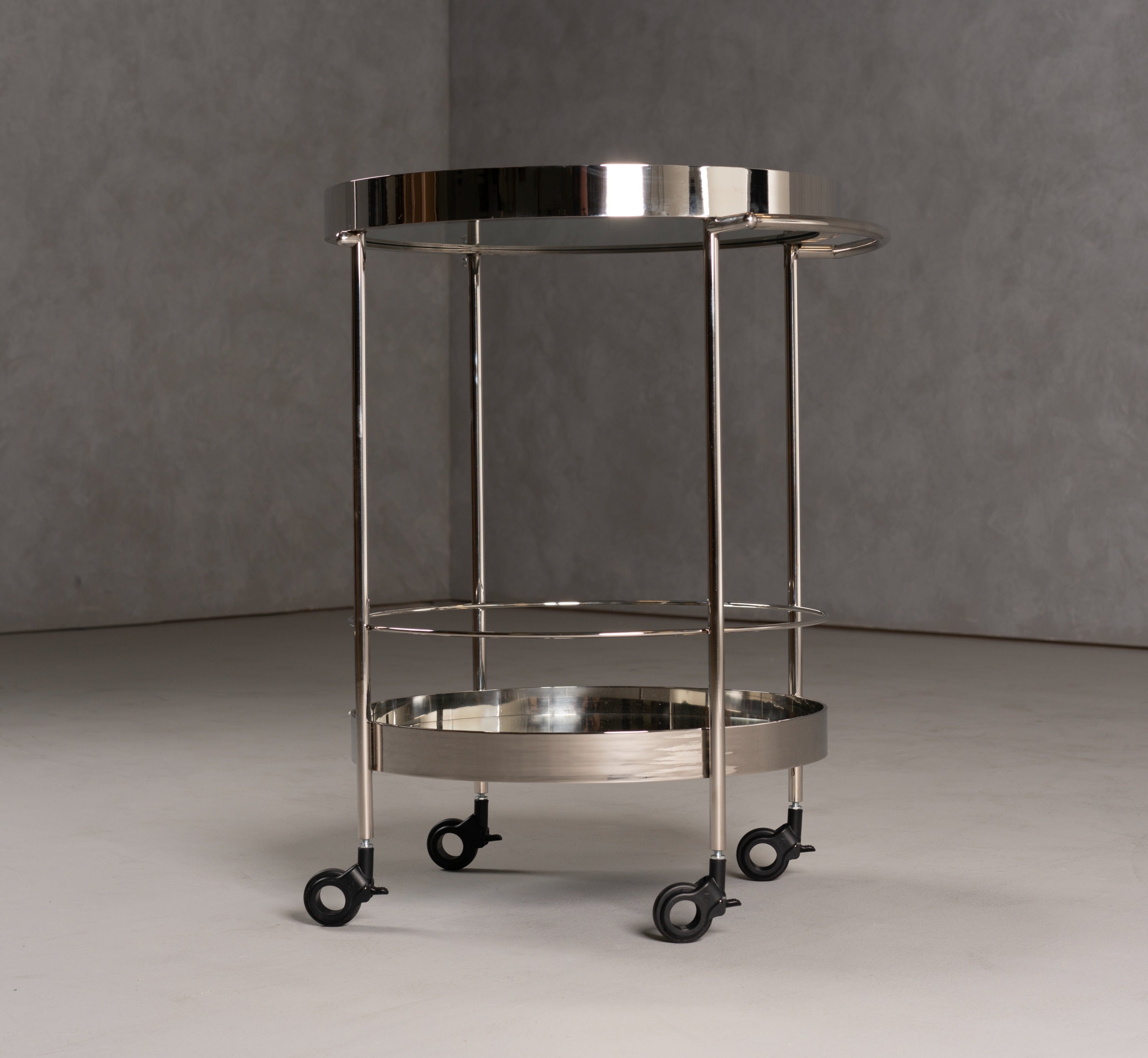Modrest Jeeves - Modern Stainless Steel + Mirror Rolling Cart