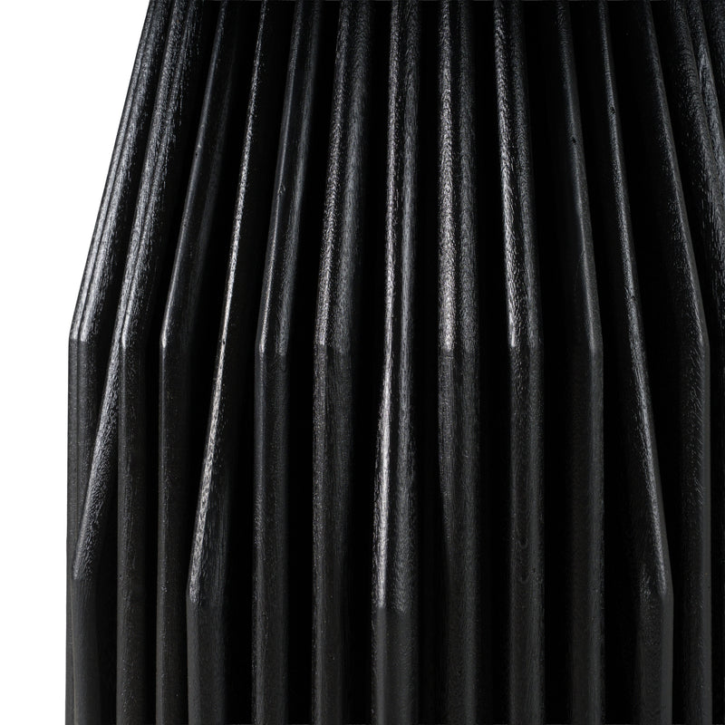 Modrest Jenna - Modern Black Marble + Black Mango Round Dining Table