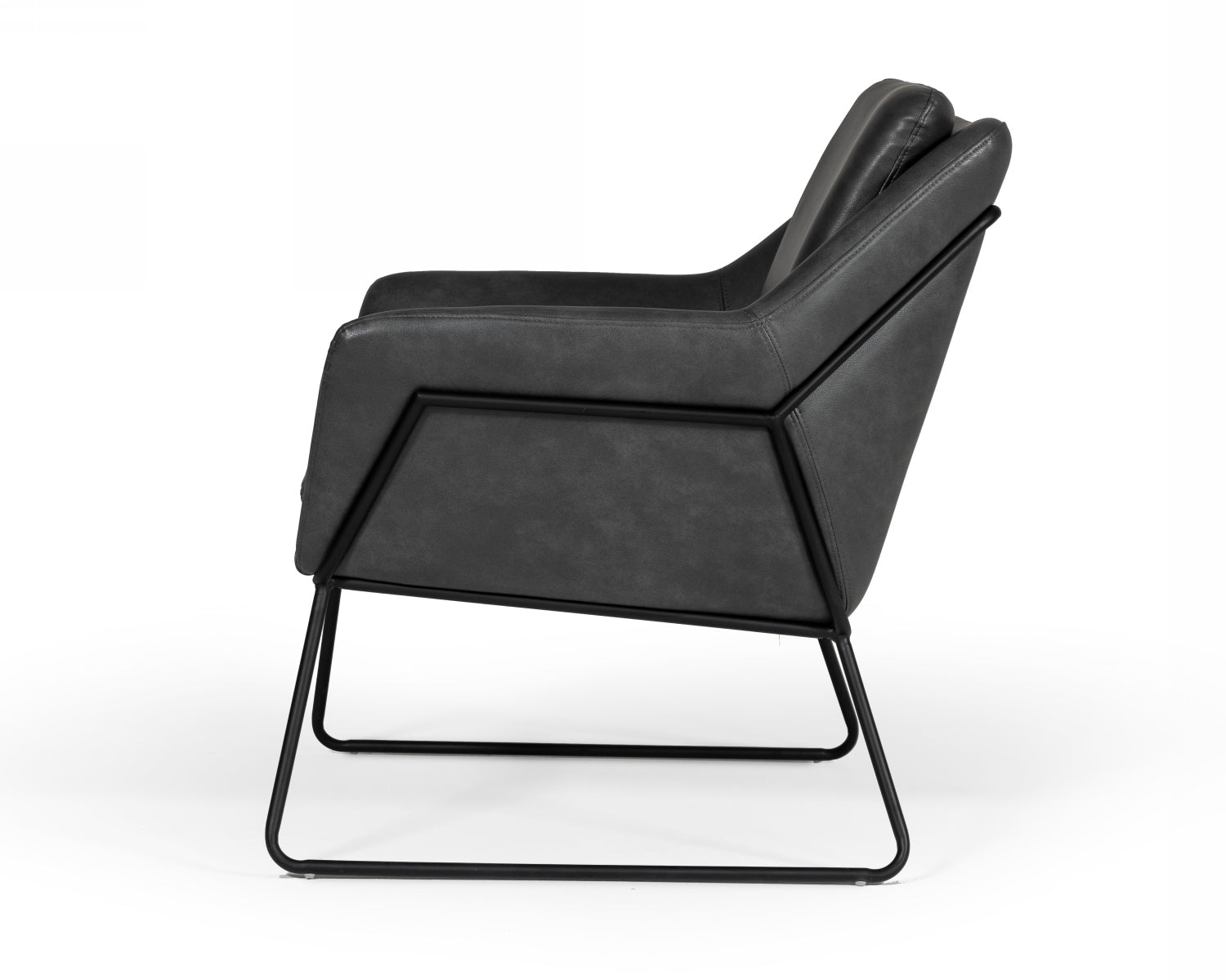 Modrest Jennifer - Industrial Dark Grey Eco-Leather Accent Chair