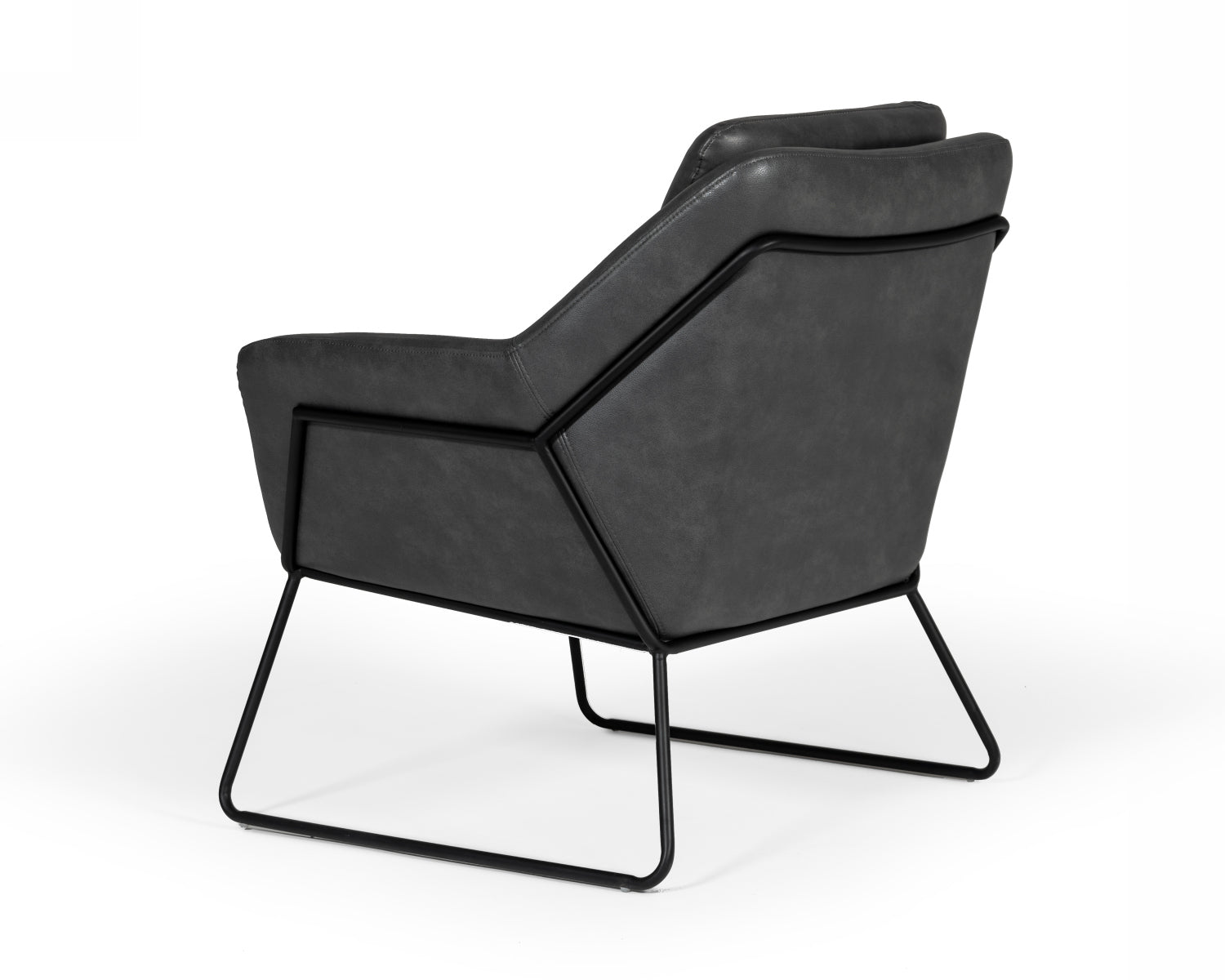 Modrest Jennifer - Industrial Dark Grey Eco-Leather Accent Chair