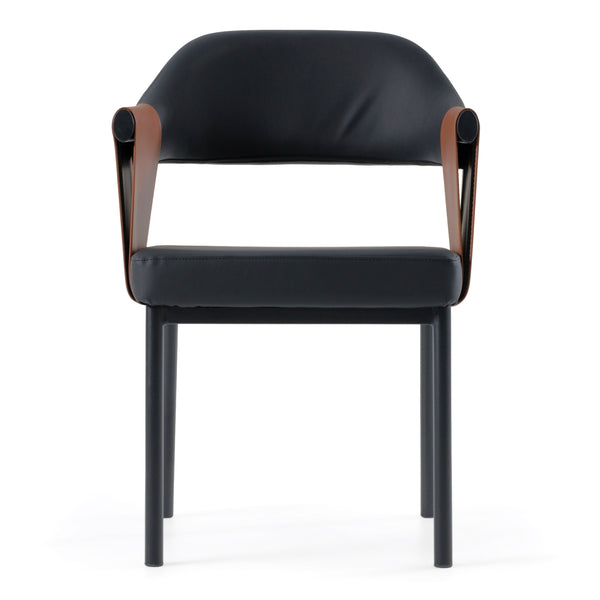Modrest Jensen - Modern Black + Camel Vegan Leather Dining Chair