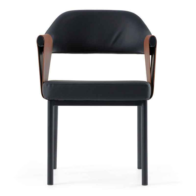 Modrest Jensen - Modern Black + Camel Vegan Leather Dining Chair
