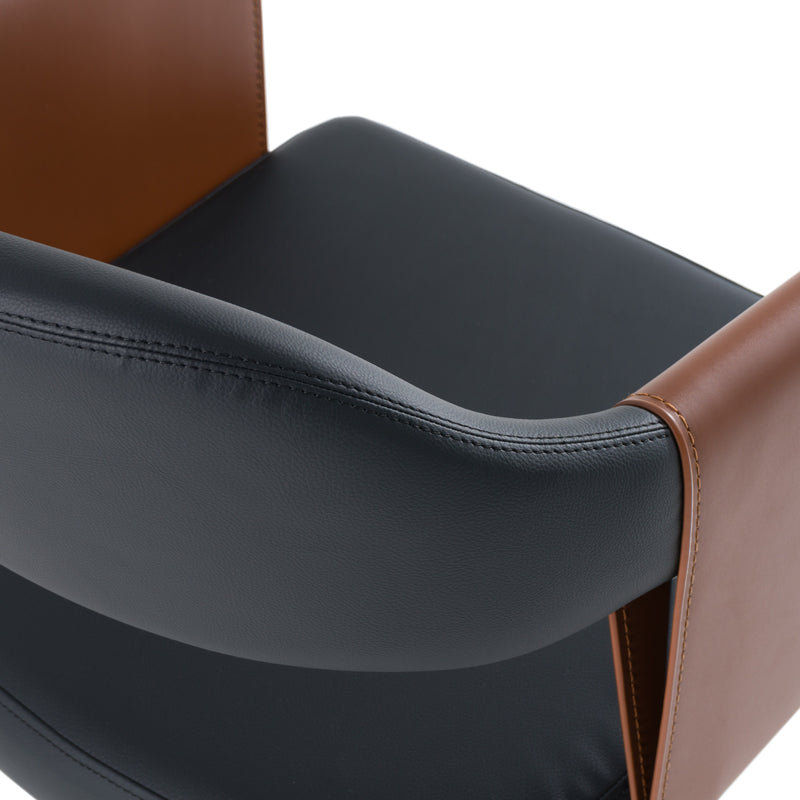 Modrest Jensen - Modern Black + Camel Vegan Leather Dining Chair