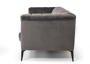 Divani Casa Jeremy Modern Grey Velvet Sofa
