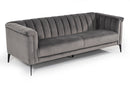 Divani Casa Jeremy Modern Grey Velvet Sofa