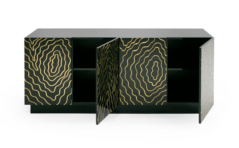 Modrest Jonah- Modern Black and Gold Buffet