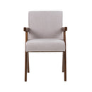 Modrest Joseline - Modern Beige Fabric + Walnut Dining Chair (Set of 2)