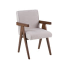 Modrest Joseline - Modern Beige Fabric + Walnut Dining Chair (Set of 2)