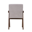 Modrest Joseline - Modern Beige Fabric + Walnut Dining Chair (Set of 2)