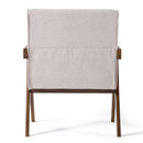 Modrest Joseline - Modern Beige Fabric + Walnut Accent Chair (Set of 2)