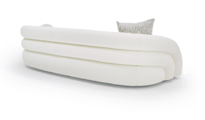 Modrest - Joshua Modern 4-Seater Curved White and Taupe Fabric Sofa