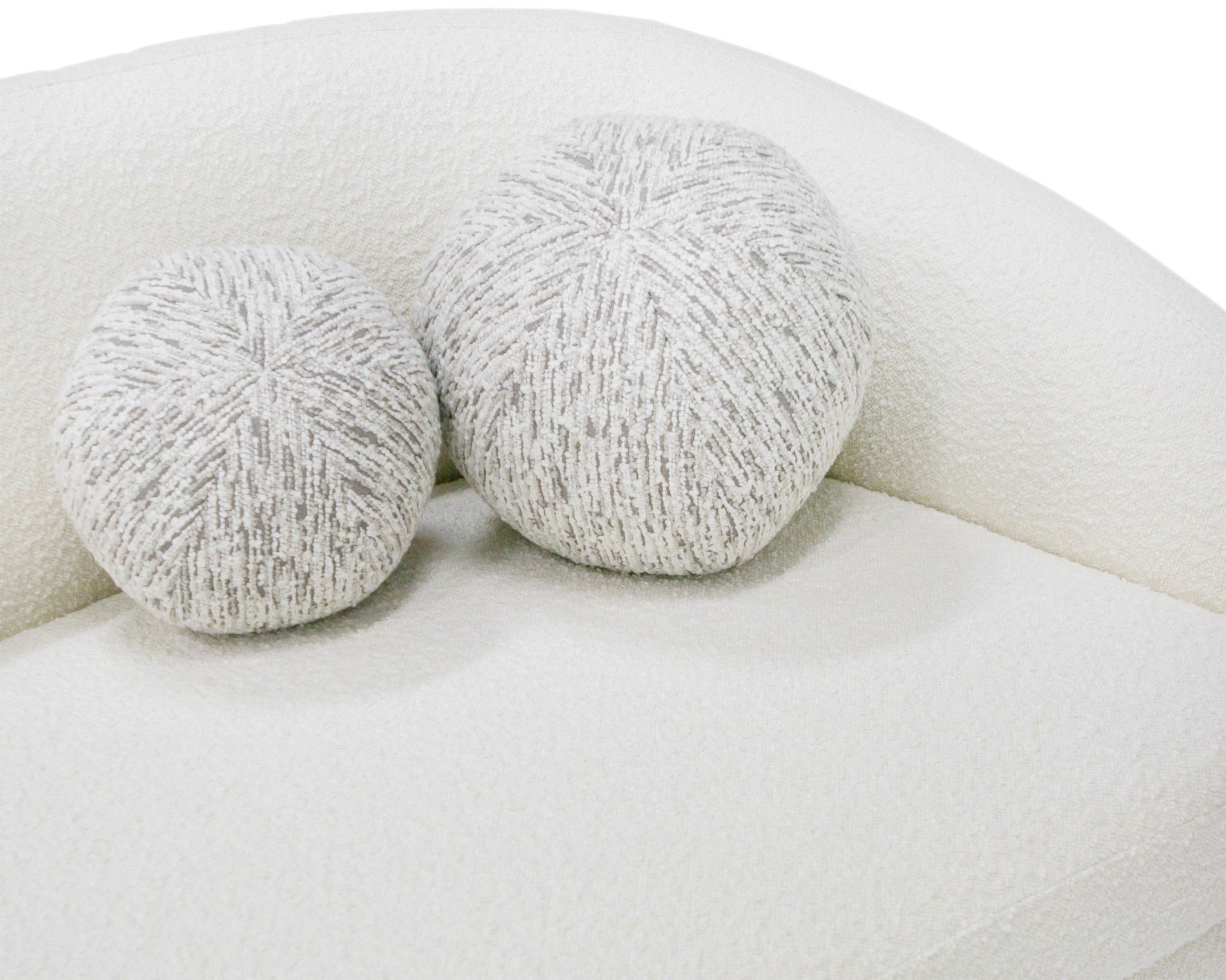 Modrest - Joshua Modern 4-Seater Curved White and Taupe Fabric Sofa