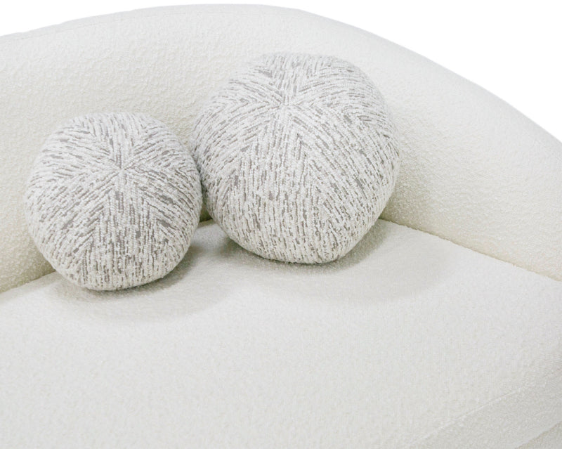 Modrest - Joshua Modern 4-Seater Curved White and Taupe Fabric Sofa