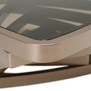 Modrest Jovial - Contemporary Brown Glass + Dark Gold Coffee Table