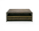 Modrest June - Modern Dark Grey Concrete & Walnut Coffee Table