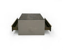 Modrest June - Modern Dark Grey Concrete & Walnut Coffee Table