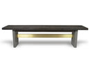 Modrest June - Modern Dark Grey Concrete & Walnut Dining Bench