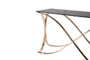 Modrest Reklaw Modern Smoked Glass & Rosegold Console Table