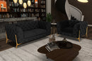 Divani Casa Quincey - Transitional Black Velvet Loveseat