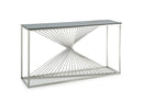 Modrest Trinity Modern Glass & Stainless Steel Console Table