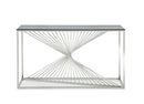 Modrest Trinity Modern Glass & Stainless Steel Console Table