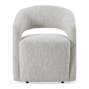 Modrest Kadoka - Modern Light Grey Fabric Dining Chair w/ Castor Wheels