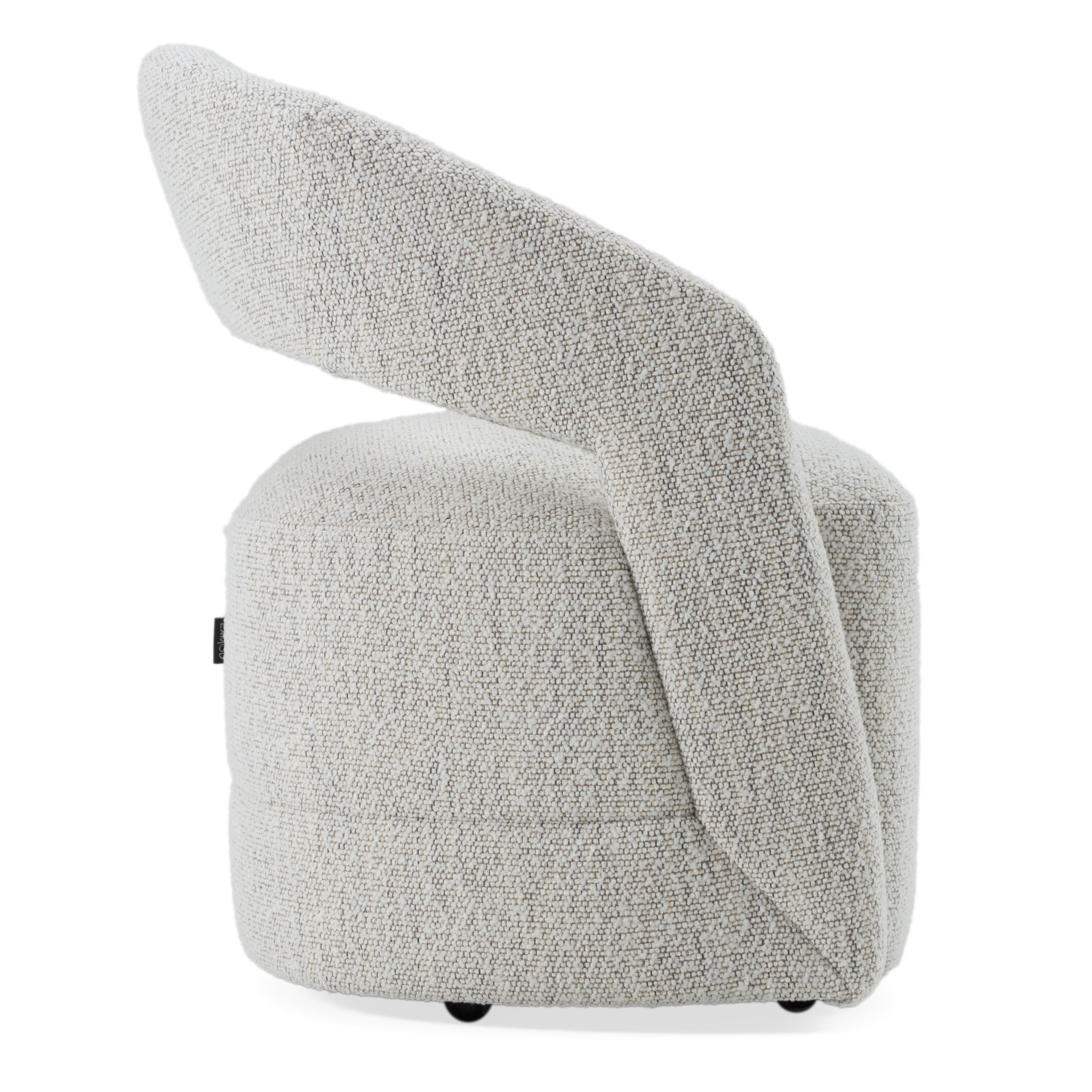 Modrest Kadoka - Modern Light Grey Fabric Dining Chair w/ Castor Wheels