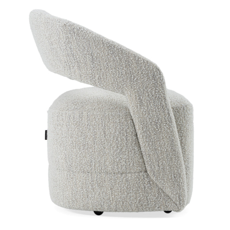 Modrest Kadoka - Modern Light Grey Fabric Dining Chair w/ Castor Wheels