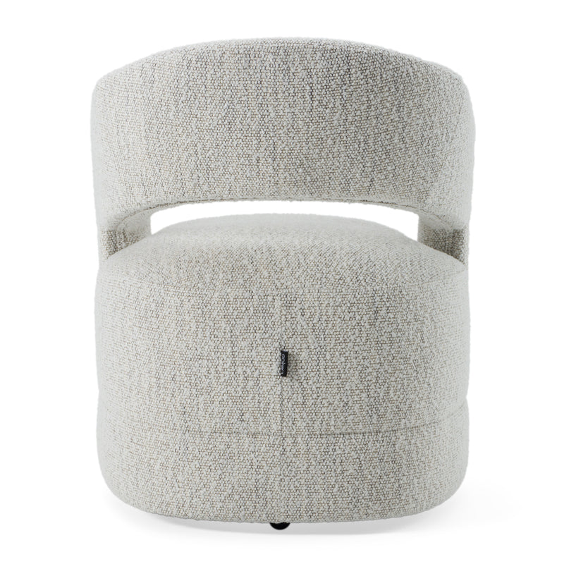 Modrest Kadoka - Modern Light Grey Fabric Dining Chair w/ Castor Wheels