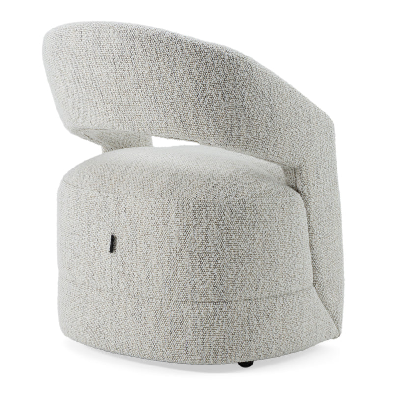 Modrest Kadoka - Modern Light Grey Fabric Dining Chair w/ Castor Wheels