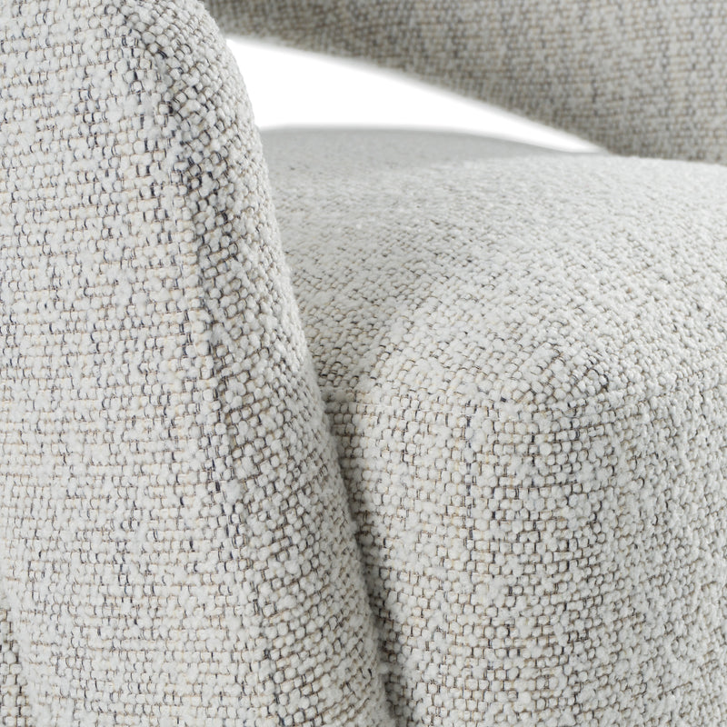 Modrest Kadoka - Modern Light Grey Fabric Dining Chair w/ Castor Wheels