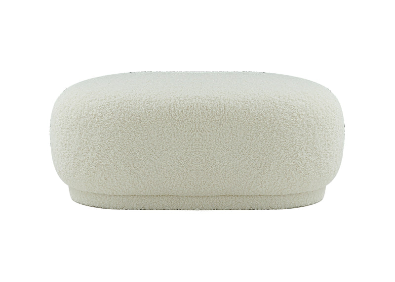 Divani Casa Kael - Contemporary White Sherpa Ottoman