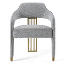 Modrest Kasem - Modern Grey Fabric + Gold Dining Chair