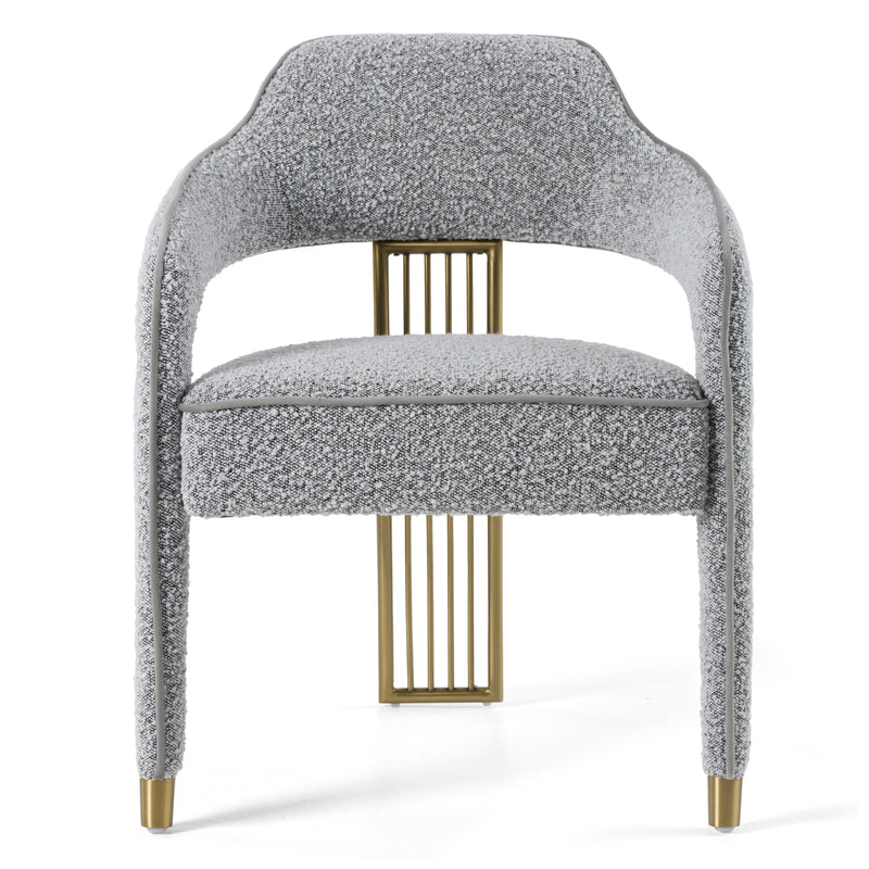 Modrest Kasem - Modern Grey Fabric + Gold Dining Chair