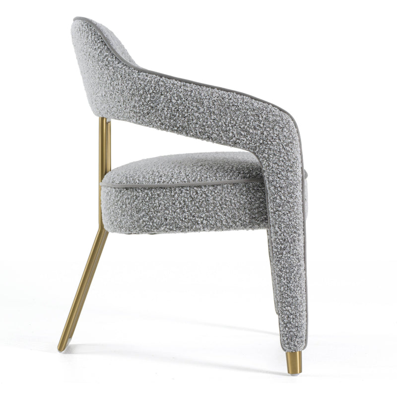 Modrest Kasem - Modern Grey Fabric + Gold Dining Chair