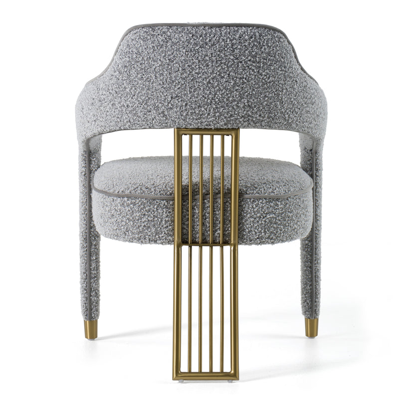 Modrest Kasem - Modern Grey Fabric + Gold Dining Chair
