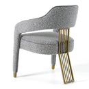 Modrest Kasem - Modern Grey Fabric + Gold Dining Chair