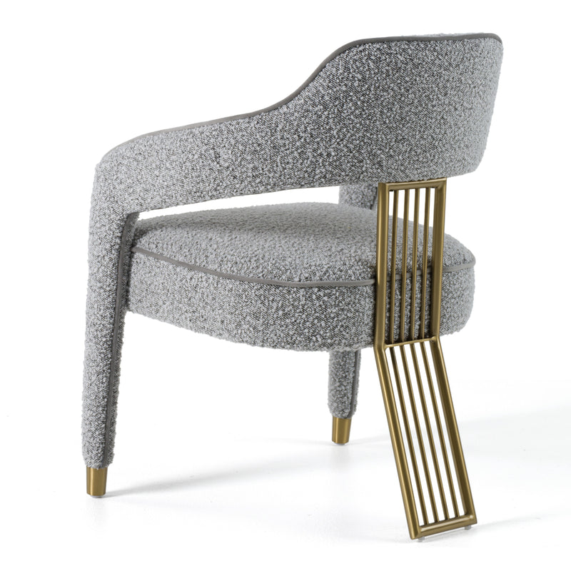 Modrest Kasem - Modern Grey Fabric + Gold Dining Chair