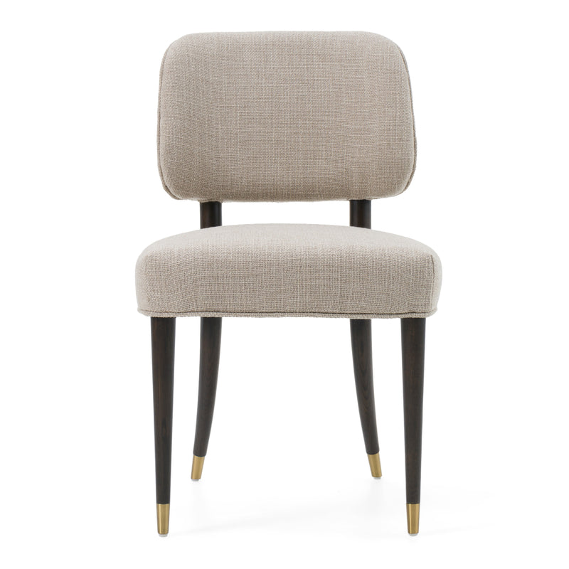 Modrest Kathy - Modern Beige Fabric + Oak Dining Side Chair (Set of 2)