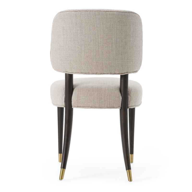 Modrest Kathy - Modern Beige Fabric + Oak Dining Side Chair (Set of 2)
