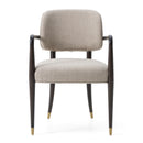 Modrest Kathy - Modern Beige Fabric + Oak Dining Arm Chair
