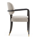 Modrest Kathy - Modern Beige Fabric + Oak Dining Arm Chair