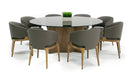 Modrest Kaye - Modern Walnut + Glass 71" Round Dining Table