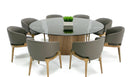 Modrest Kaye - Modern Walnut + Glass 71" Round Dining Table