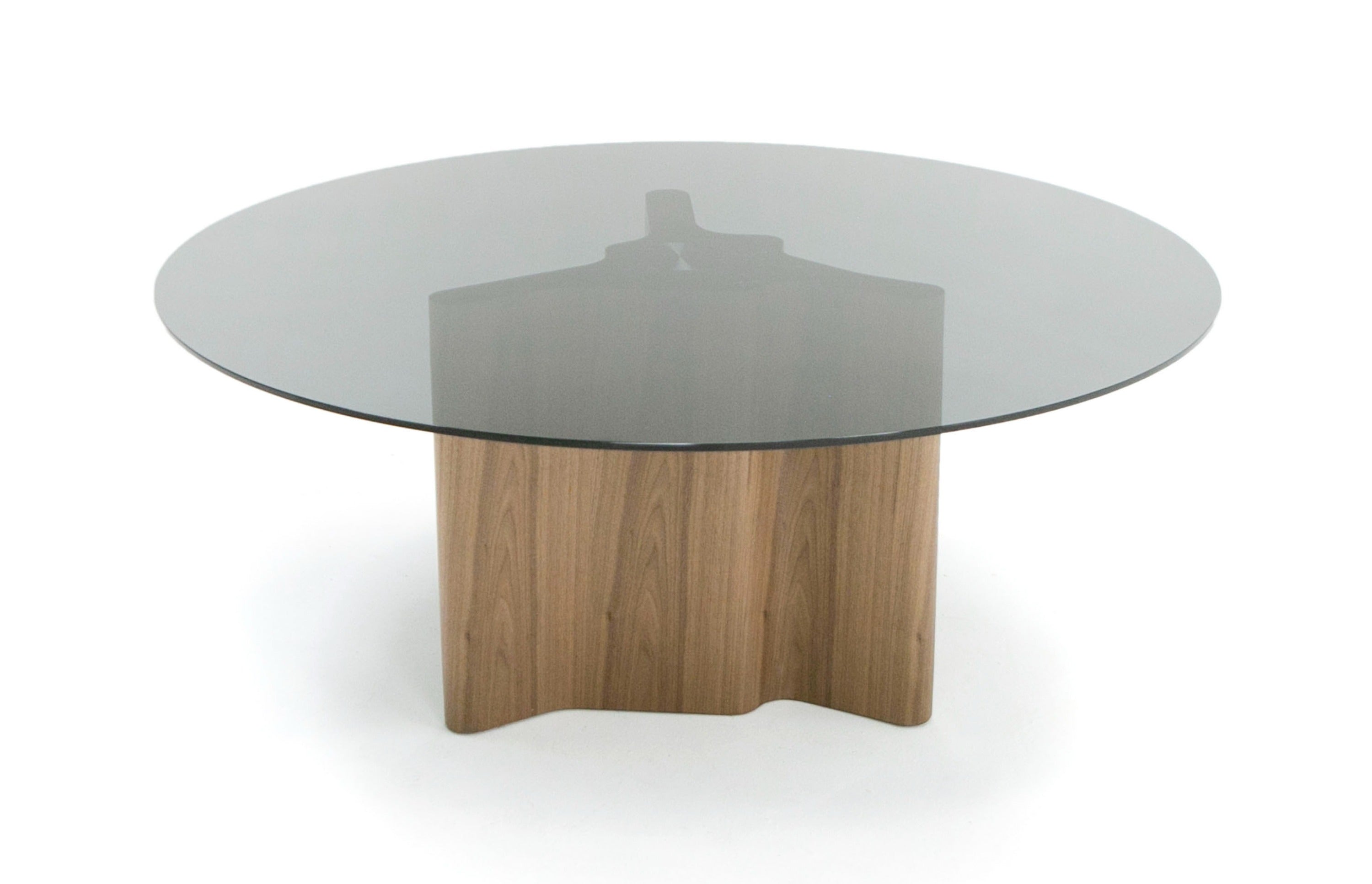 Modrest Kaye - Modern Walnut + Glass 71" Round Dining Table