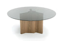 Modrest Kaye - Modern Walnut + Glass 71" Round Dining Table